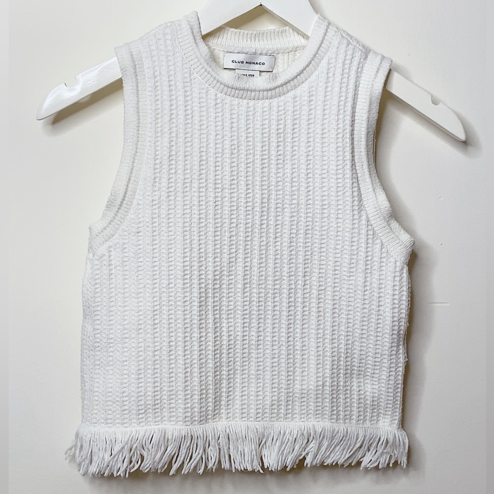 Club Monaco Cozy White Knit Tank Top size XXS sold out online